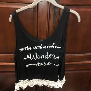 Not all who wonder are lost crop top